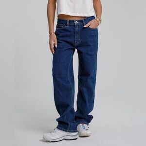 Dairy Boy Low Rise Relaxed Straight Leg Dark Wash Denim Jeans